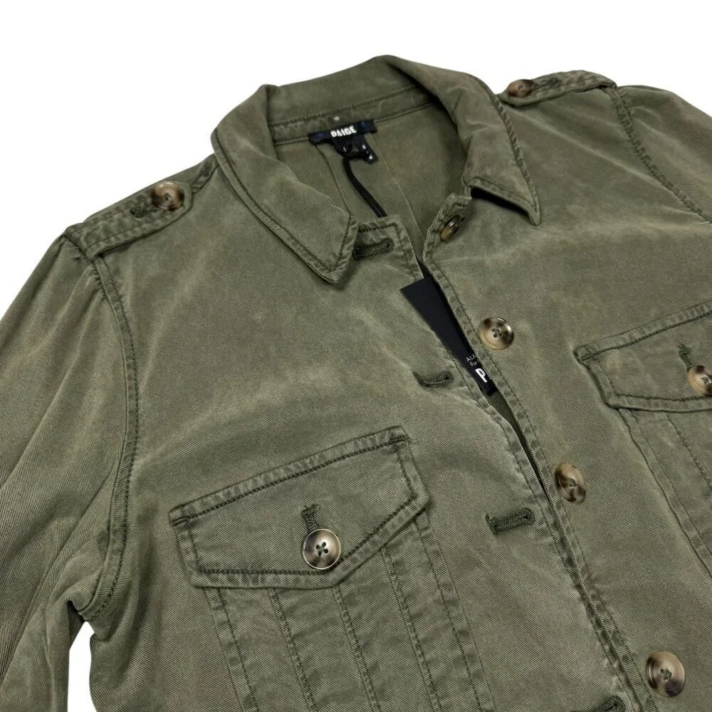 NWT PAIGE Pacey Jacket Sz.L Vintage Ivy Green  Buttons Preppy Minimalist $249 - Picture 15 of 16